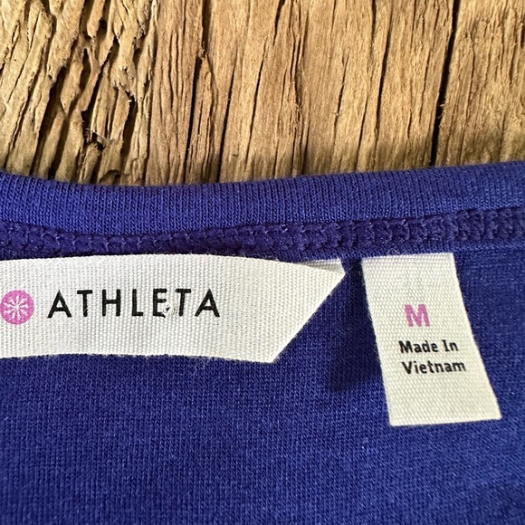 Athleta Womens Solstice Ruched Cowl Neck  Dress Sz M Modal Wool Stretch Sapphire - Picture 3 of 11